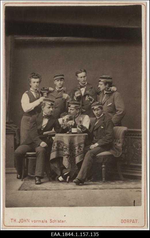 Osa korporatsioon "Livonia" 1879. a II semestri värvicoetus?, grupifoto