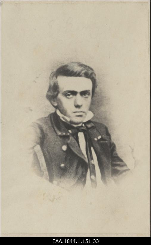 Korporatsiooni "Livonia" liige Eduard Lenz, koopia portreefotost