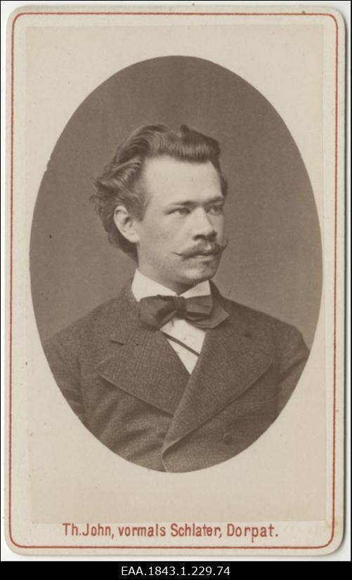 Korporatsioon "Estonia" liige Friedrich Rosenbaum, portreefoto