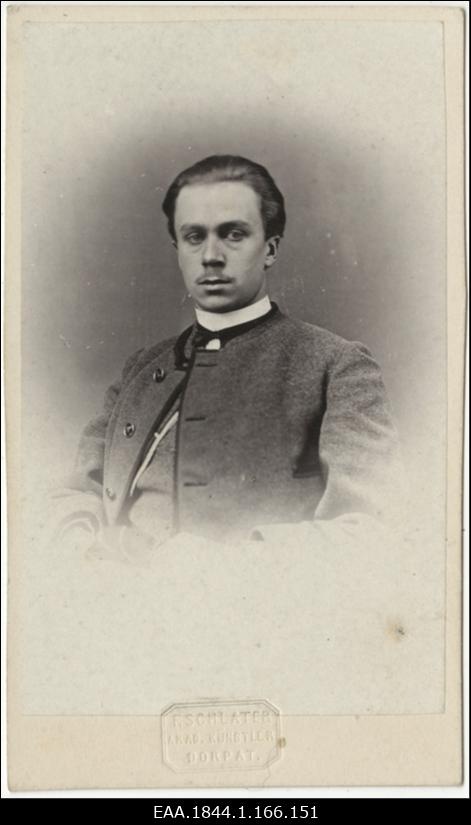 Korporatsiooni "Livonia" liige parun Hermann von Bruiningk, portreefoto