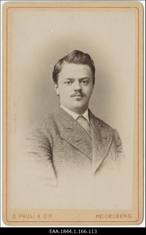 Korporatsiooni "Estonia" liige Richard Peters, portreefoto