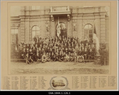 Korporatsioon "Livonia" liikmete ühisfoto konvendihoone ees korporatsiooni 70. aastapäeval  duplicate photo