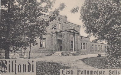 Fotopostkaart. Viljandi Eesti Põllumeeste Seltsi hoone.  duplicate photo