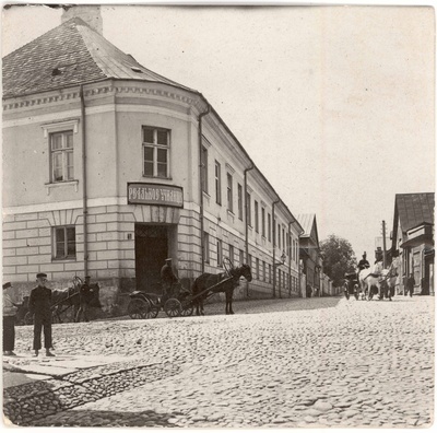 Real school (degraded) on the corner of Riga and Kalev Street. View of the beginning of Riga Mountain towards SW  duplicate photo