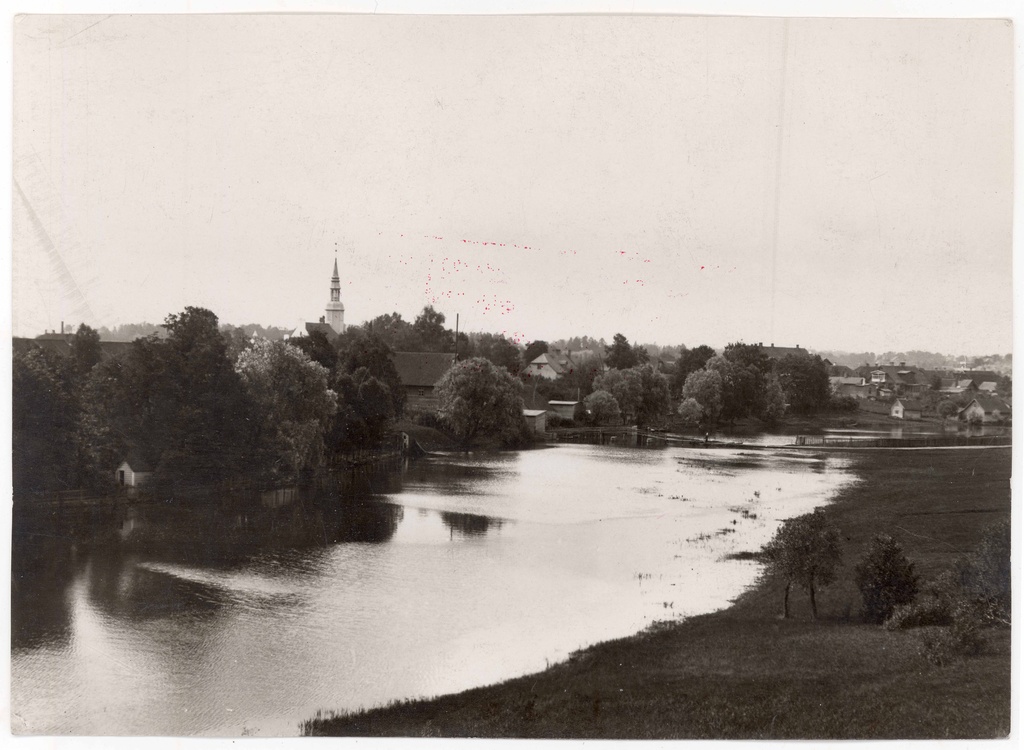 View from Valga over the Pedel River Valka towards SW. On the back of the Valka church tower