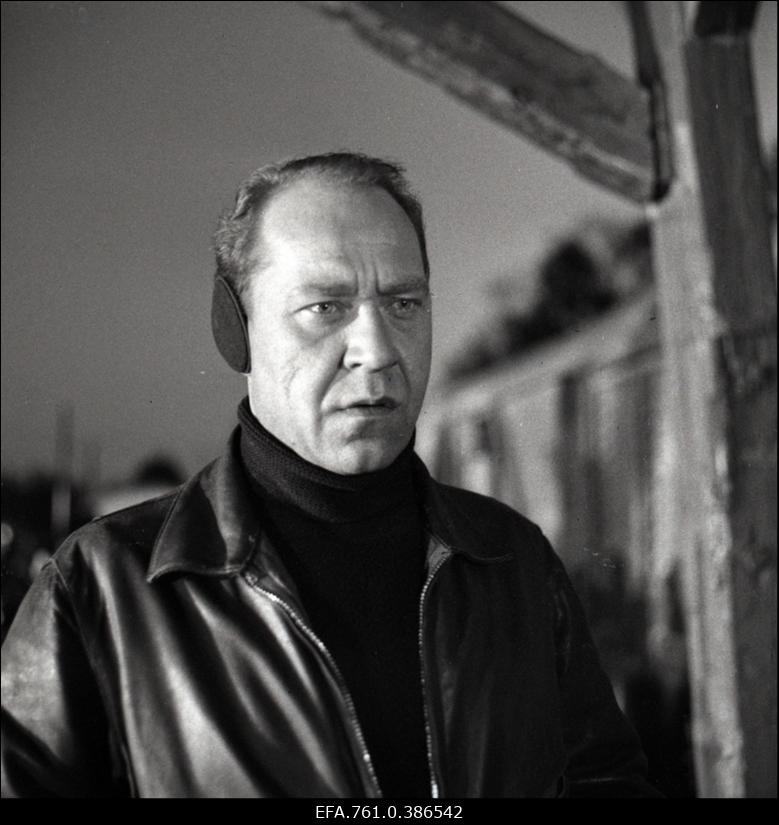 Filmi "Äratus" filmimine. Tõnu Kark Voldemar Rassi osas.