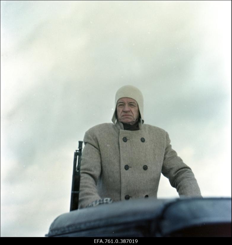 Filmi "Äratus" filmimine. Kaljo Kiisk Mõistuse Jaani osas.