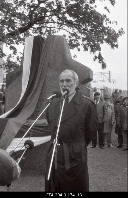 Emakeele ausamba avamisel Kadrinas kõneleb näitkeja Mikk  Mikiver.