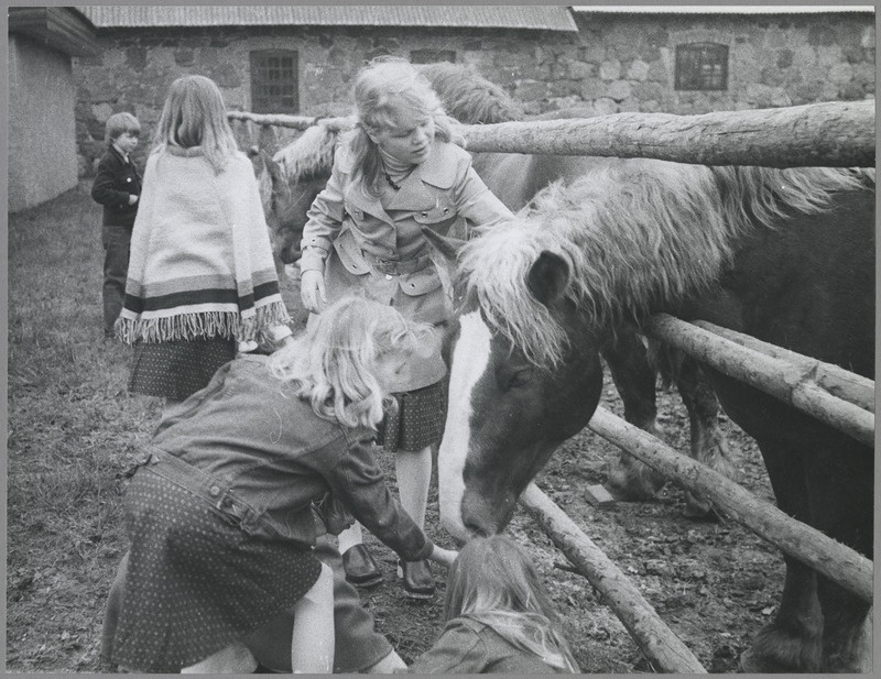 foto, Viljandi rajoon, Porvoo lastekoor, hobused, J. Gagarini nim. NST 1977, foto E. Veliste