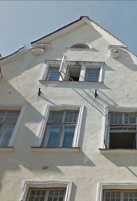 Elu- ja ärihoone Pikk 27 Tallinnas, vaade. Arhitekt Otto Schott, ümberehitus Eugen Habermann rephoto