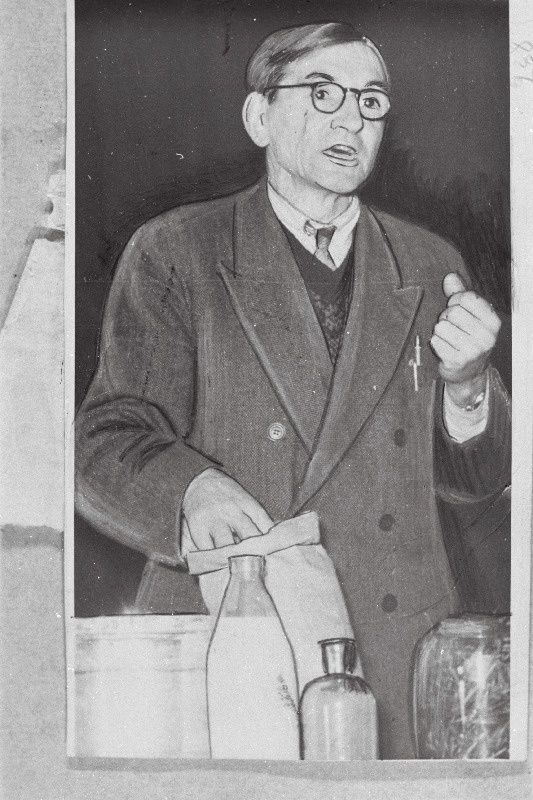 Eesti Loomakasvatuse ja Veterinaaria Teadusliku Uurimise Instituudi teaduslik töötaja L. Voltsi Vastseliina rajooni põllumajanduse alal töötajate nõupidamisel rajooni töötajatele näpunäiteid jagamas.