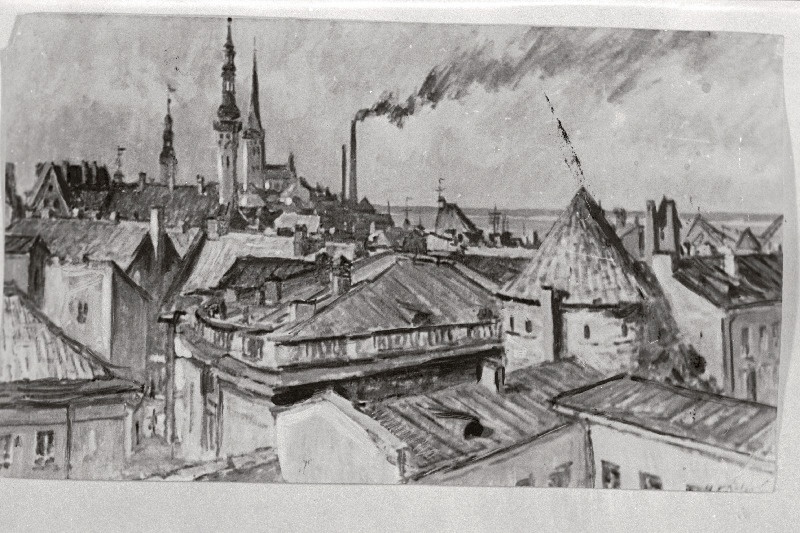 A. Pihelga "Tallinn. Vaade vanalinnale", õli (fotoreproduktsioon).