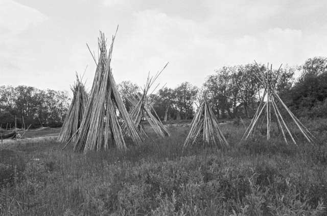 Piirissaar. Võrguridvad järve kaldal.