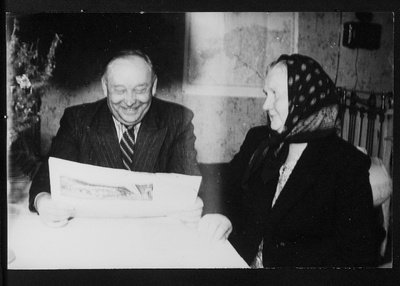 Paide rajooni pensionärid, abielupaar Antonina ja Albert Blumthal.  duplicate photo