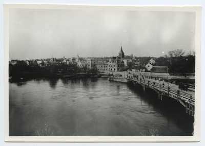Tartu. Wooden bridge over Emajõel Laia street  similar photo