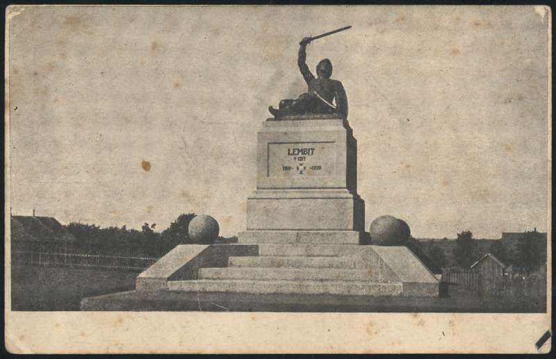 trükipostkaart, Suure-Jaani khk, Suure-Jaani, mälestussammas, u 1935