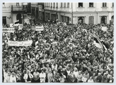 14 June 1941 Memorial Memorial of Deported Persons at Tartu Raekoja Square on 14 June 1988.  similar photo