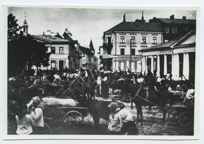 Tartu. View from the corner of the shopping mall towards the Raekoja square on day  duplicate photo