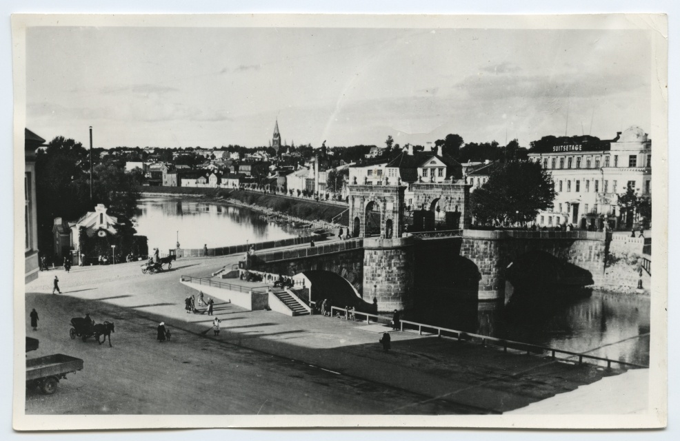 Tartu. View of the district of Ülejõgi from the sprayhouse tower across Kivisilla