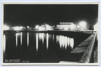 Tartu. Night view from the stone bridge  duplicate photo