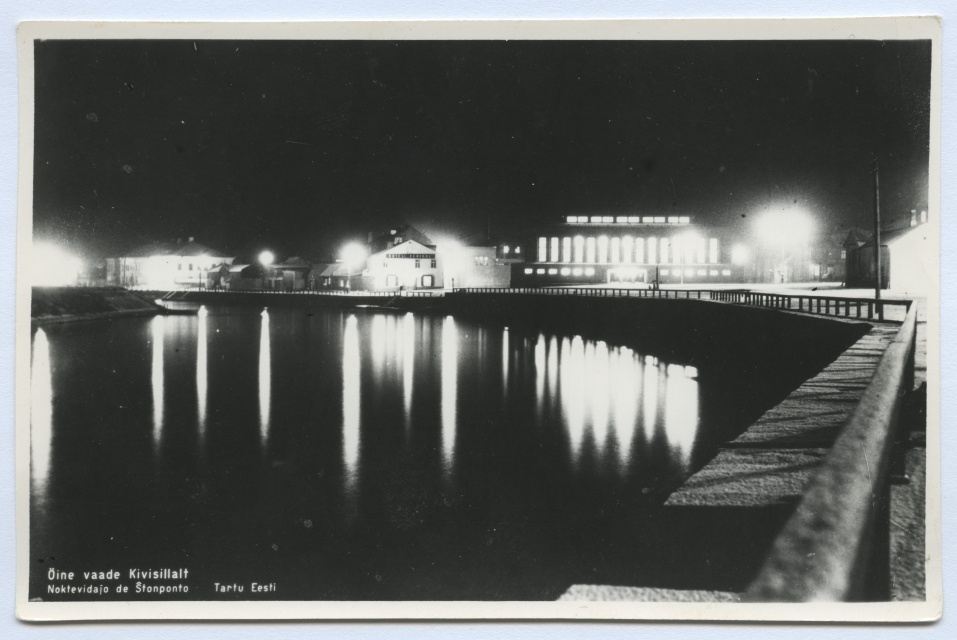 Tartu. Night view from the stone bridge