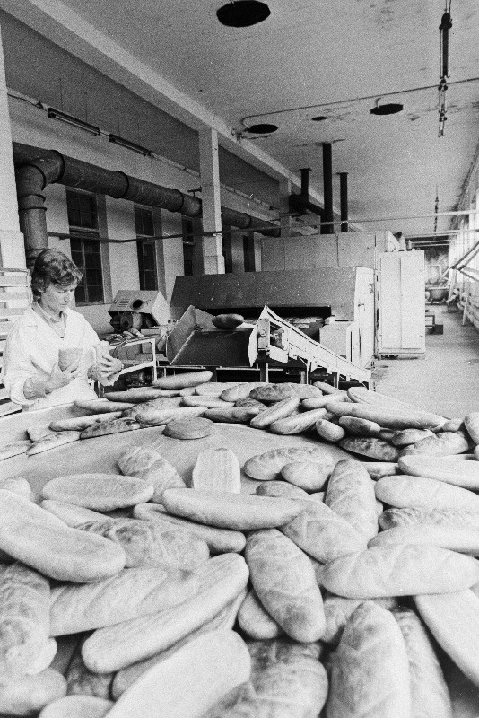 Tootmiskoondise "Leibur" vanemmeister Sirje Lapimaa töötab "Kadri" saiade liinil.