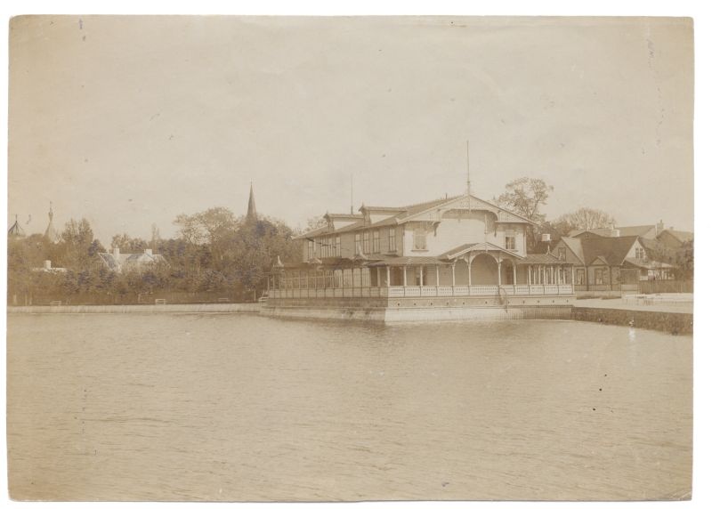 Foto. Vaade Haapsalu Suurele Promenaadile ja Kuursaalile. Foto u. 1910.a. Mustvalge.