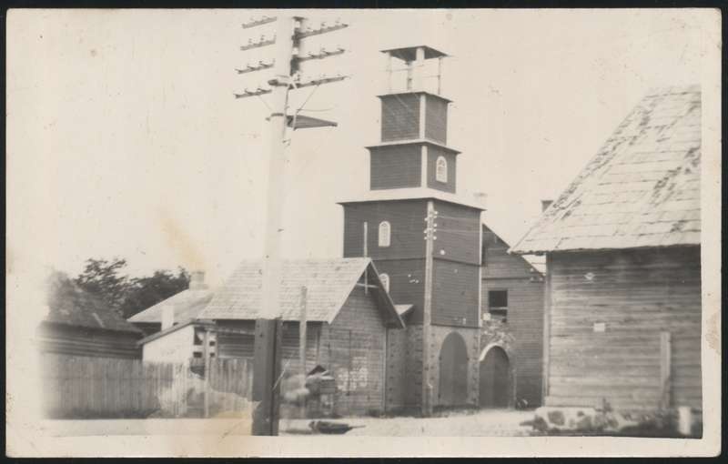 fotopostkaart, Suure-Jaani khk, Suure-Jaani, tuletõrje ühingu hoone, u 1920
