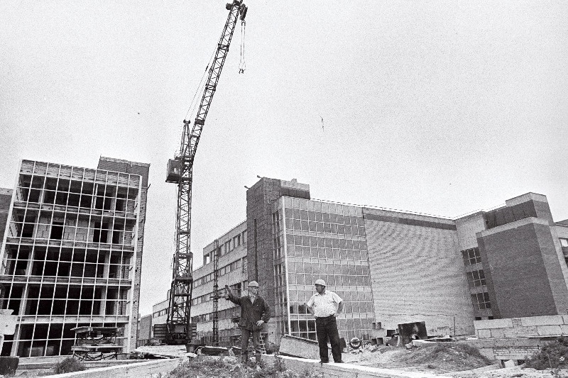 Sanatooriumi "Tervis" ehitustööd.