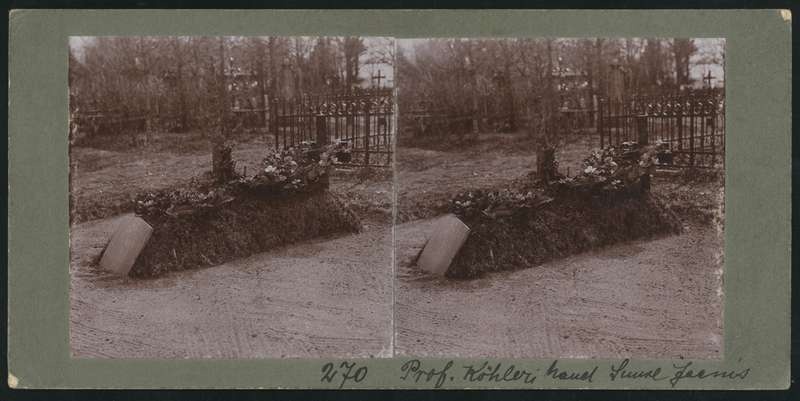 stereofoto, Suure-Jaani khk, Suure-Jaani, J. Köleri hauaküngas, u 1910, foto J. Riet