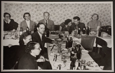 Nääripidu Riigiarhiivis/ New Years celebrations in State Archives. Tallinn, Estonia 1958  duplicate photo