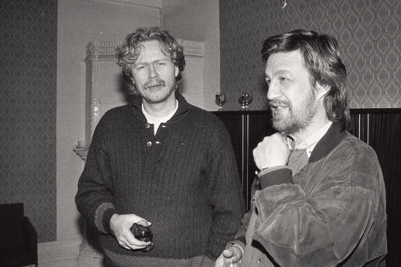 Islandi ja Rootsi režissöörid Fridrik Fridrikson (vasakul) ja Göran Settenberg Põhjamaade filminädala avamisel Tallinna Kinomajas.